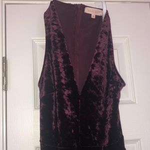 Deep Cut Purple Velvet Dress